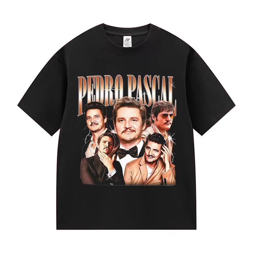2026 Actor Pedro Pascal Movie Graphic T Shirt Men Women Retro High Quality Fashion Clothing T-shirts Short Sleeve Casual Clothing