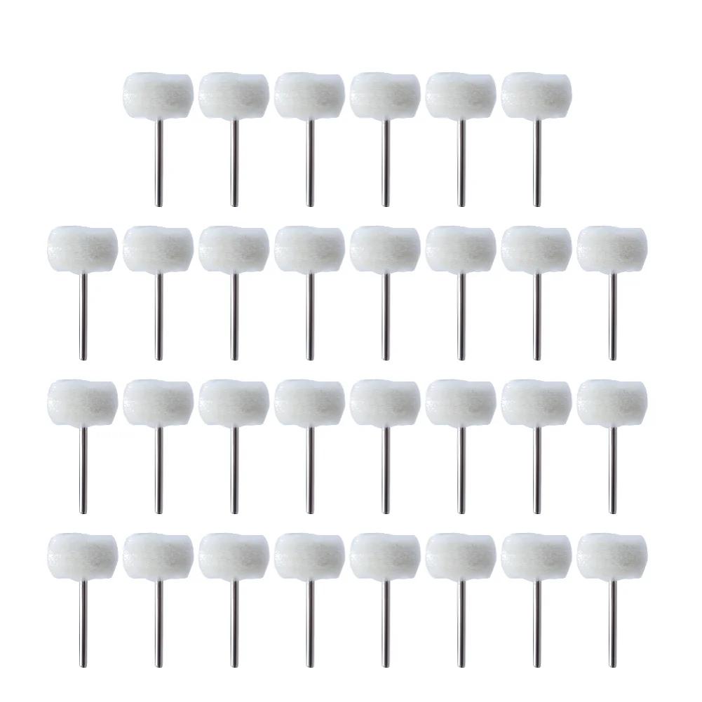 1-120Pcs Mini Wool Polishing Head 3mm Shank Buffing Wheel Polish Brush Drill Rotary Abrasive Brush Hand Grinding Buffing Tools