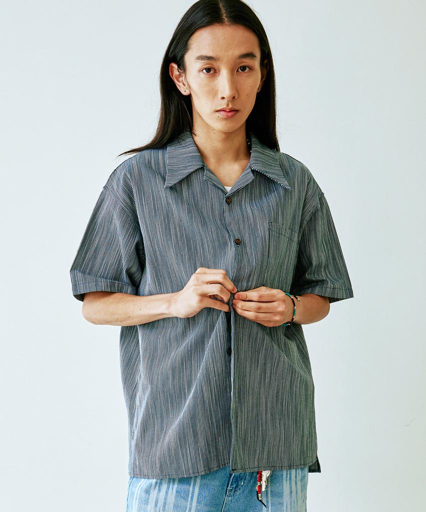 KND Aoiiro Striped Open Collar Shirt