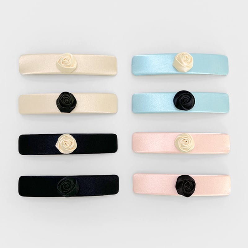

FANTASTIC PLANET flat satin rose hair pin (8colors) PINK - IVORY ROSE