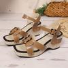 Large Size Thick-soled Square Head One-word Buckle Sandals Summer Rivets European and American Style Women's Shoes