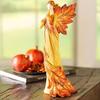 Maple Leaf Angel Resin Figurine - Autumn Kneeling Style Desktop Ornament