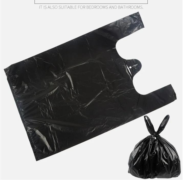 Universal Black Disposable Garbage Bag Durable Handheld Vest Garbage Bag Kitchen Bedroom Toilet Household Storage Tool
