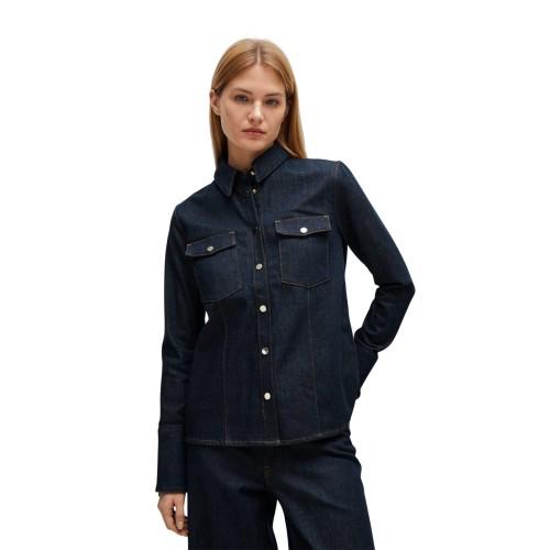 Boss Womens/Ladies Stretch-Cotton Denim Shirt