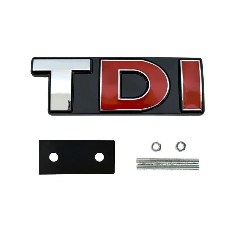 Metal TDI Logo Front Hood Grille Rear Trunk Badge Emblem Sticker Decals for VW Polo Golf MK5 MK6 Jetta Passat GTI Touran Bora NG5