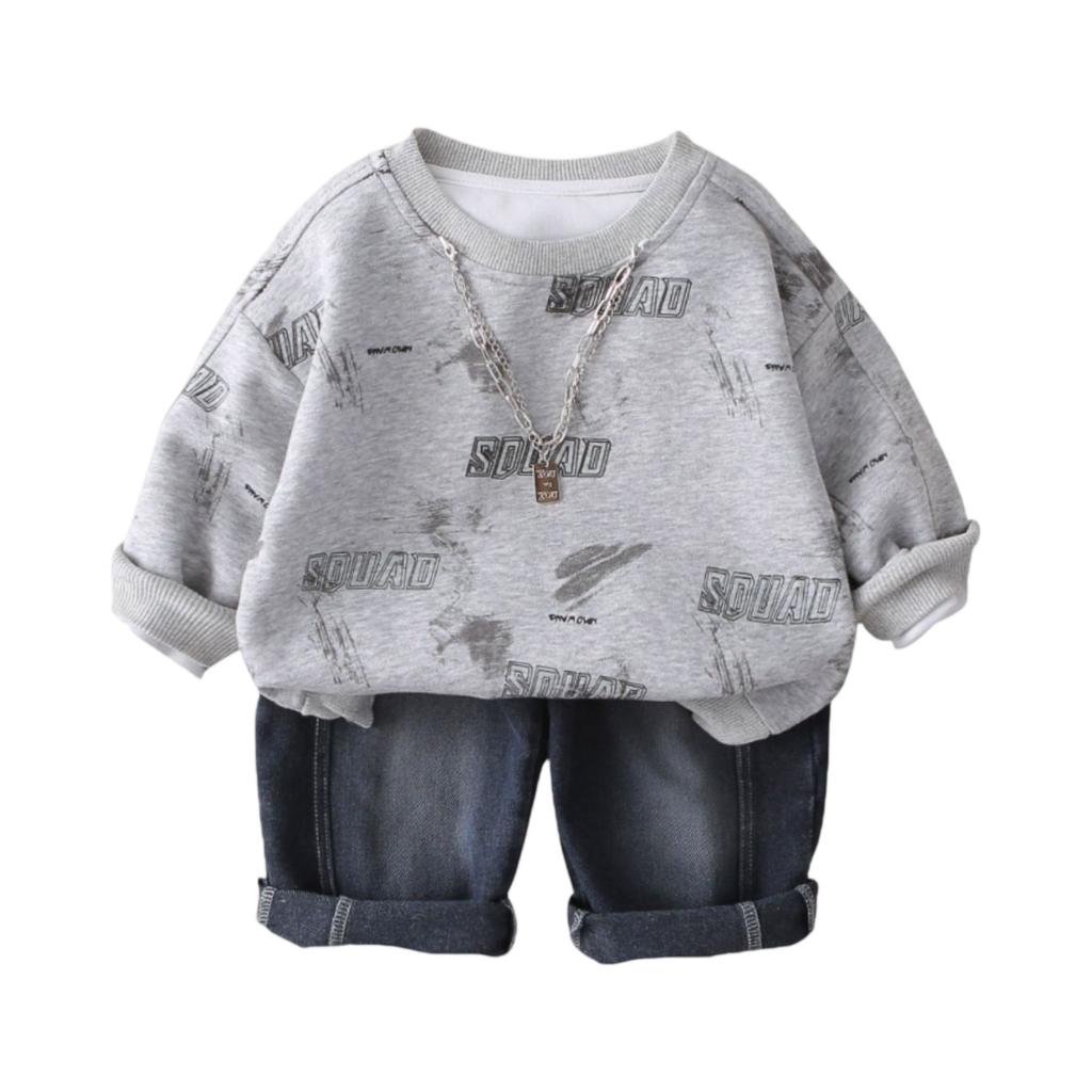 Uformelt langermet sett for barn, komfortable hverdagsantrekk