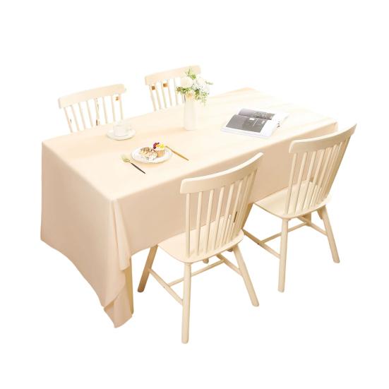 Tablecloth for Rectangle Table Pure Color Cream Style Tablecloth