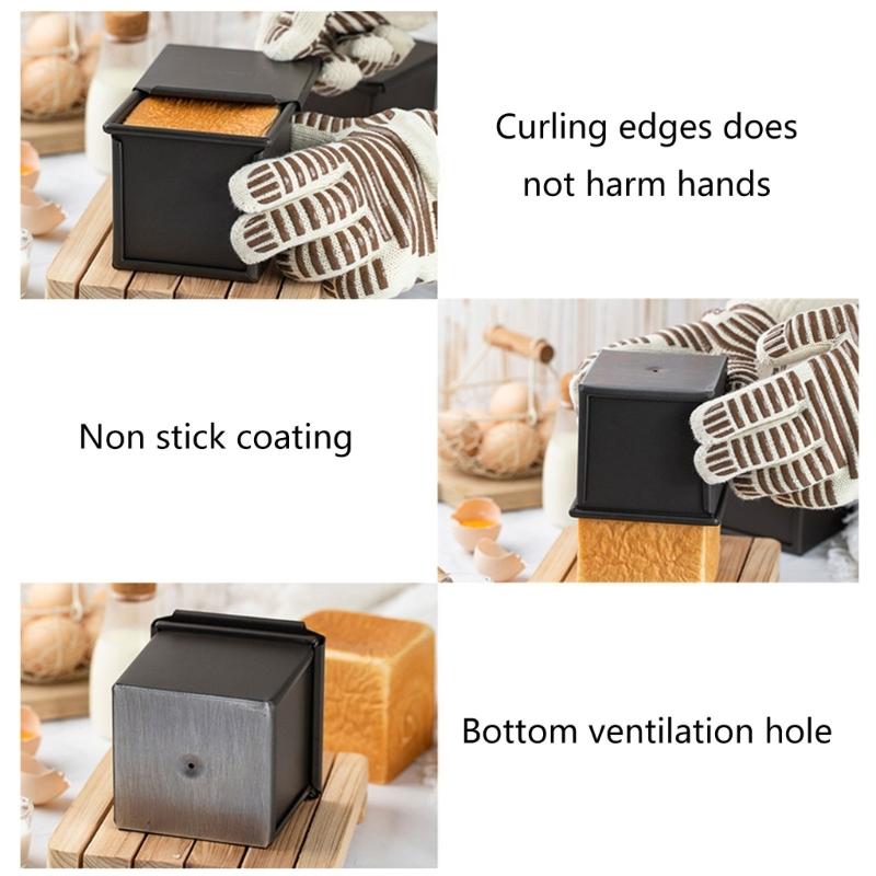Toast Mold with Cover Nonstick Aluminum Alloy Bread Cake Box Dessert Making Mould with Lid Practical Kitchen Bakeware