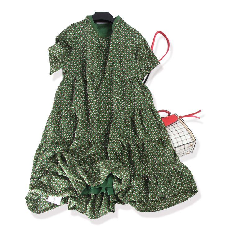 

Платье с многослойной юбкой высокого порядка «Мир сказок Харадзюку Белый Кролик» Green L