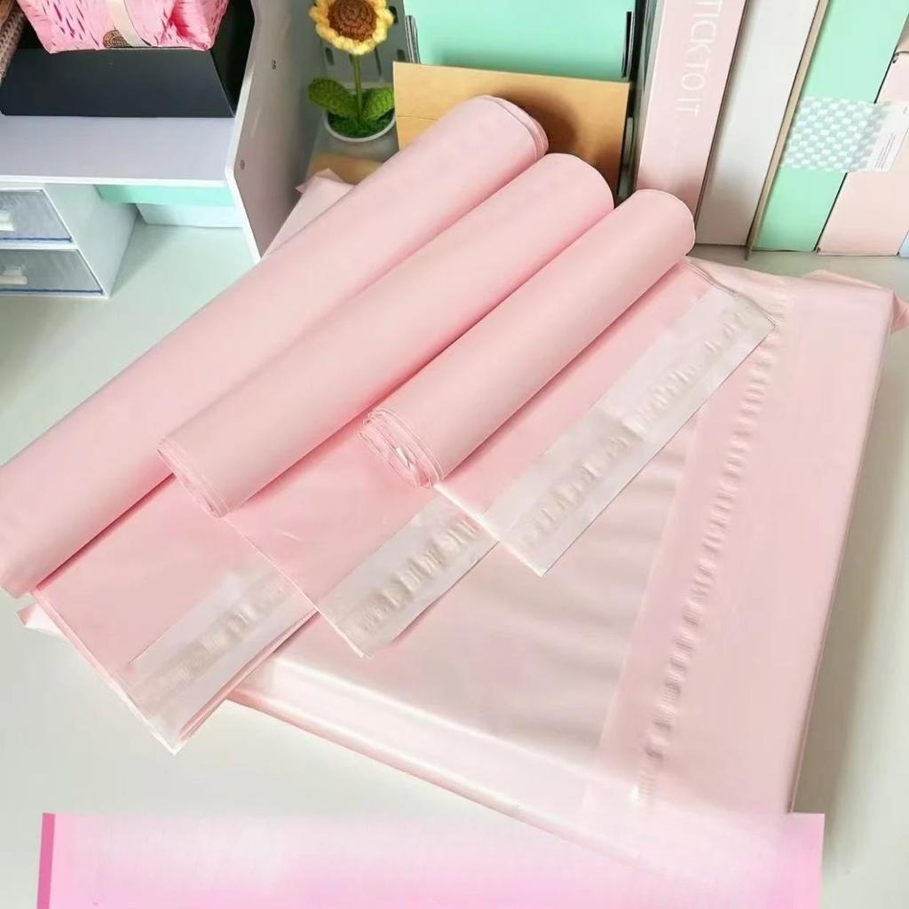 10Pcs  Cute Thank You Pink Letter Express Clothing Bag Women Kid Clothes Online Store Thick Waterproof Shipping Packaging Bag