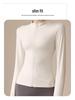 Women's Slim Fit Zip-Up Long Sleeve Yoga Top for Running & Fitness