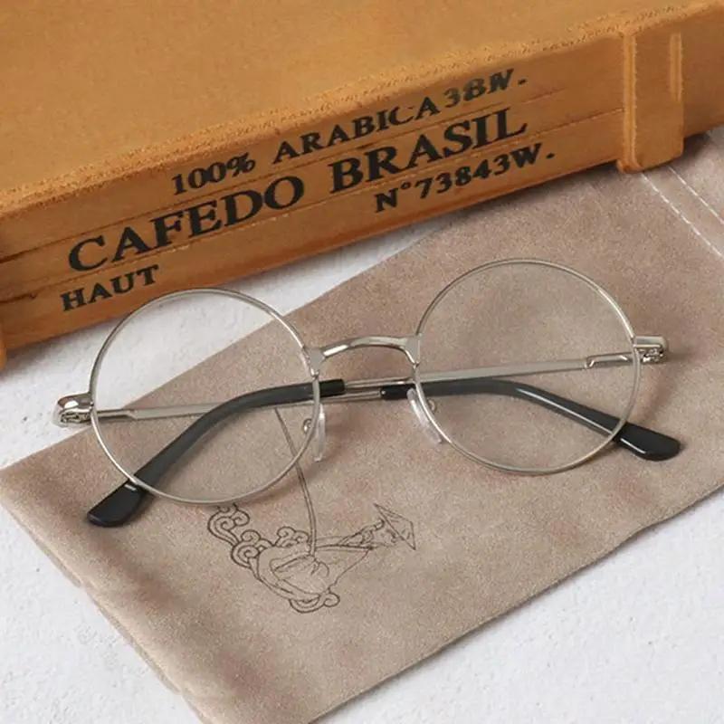 Mens Womens Retro Metal Round Frame Rim Reading Glasses Ladies Blue Light Glasses Reading Glasses Readers+1.0~+4.00
