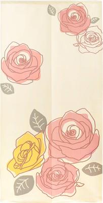 Noren Kobo Noren Long Room Western Floral Rose 85 X 170 Line 10591 Tapestry, Divider/Privacy Screen, Half-Length Curtain, Pattern, Design, Cm, Rose,