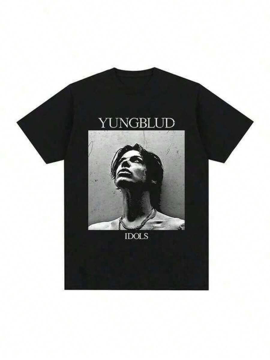 Unisexs Casual Tshirt Womens Graphic Tee Unisexs Pure Cotton TShirt Yungblud Idios Black Square Photo S