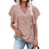 2026 Summer Women's V-neck Floral Pleated Short-Sleeve Shirt