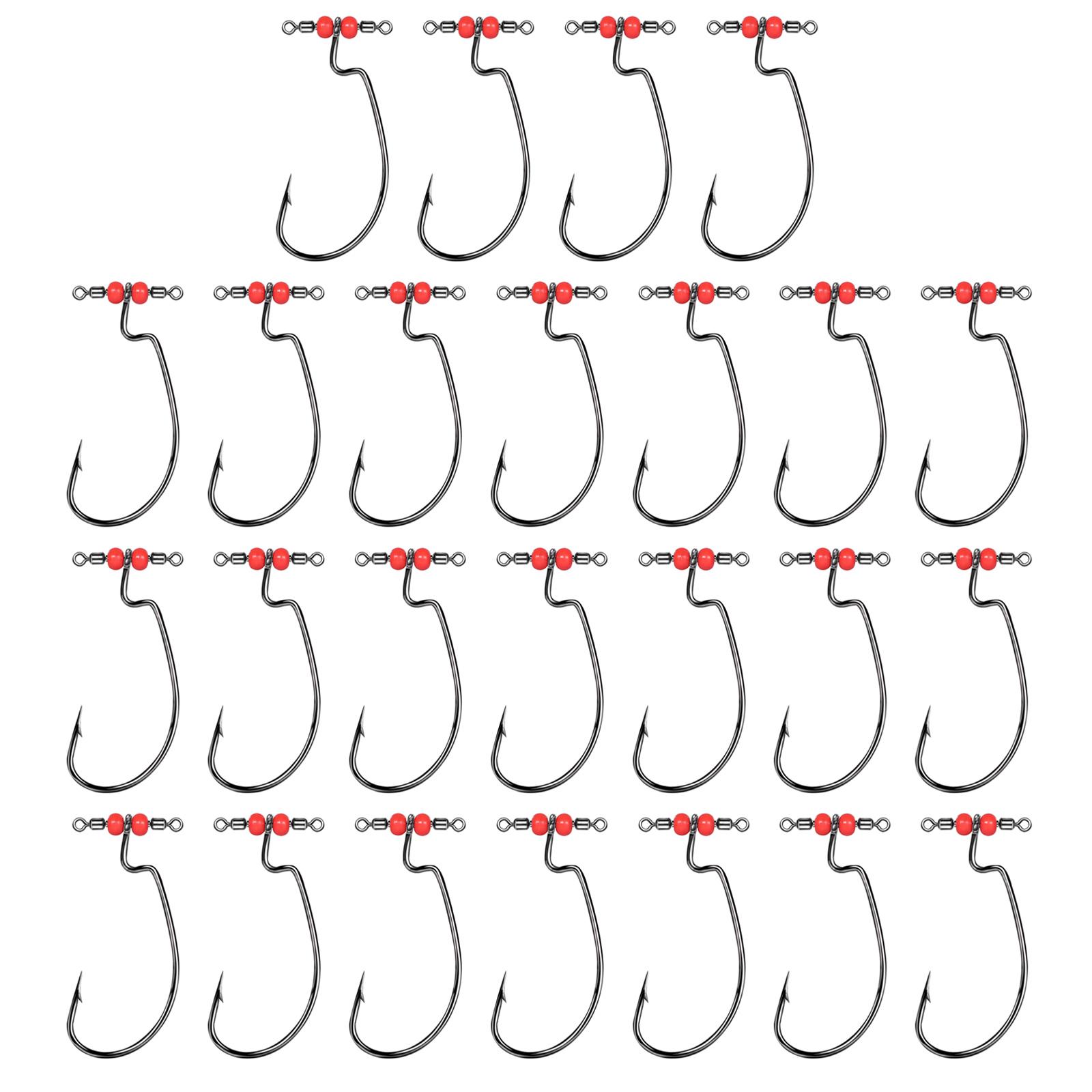 

Saltwater Fishing Tackle Drop Shot Hook with Swivels Wide Gaps Barbed Hook In Line Drop Shot Rig Quick Install Fish Hook