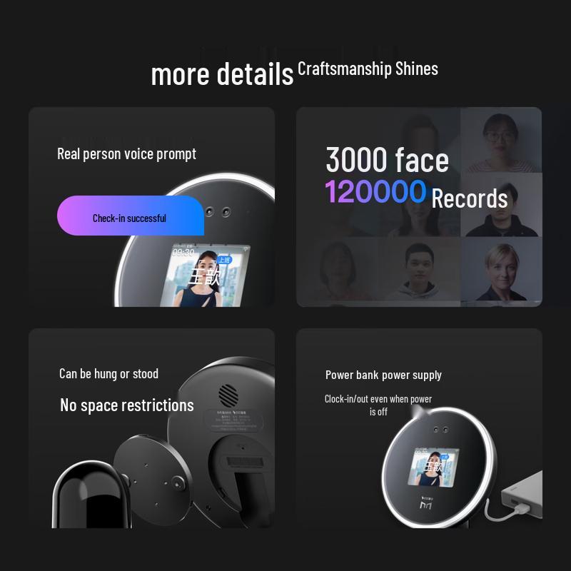M3 Smart Facial Recognition Attendance System CN plug (adapter included)