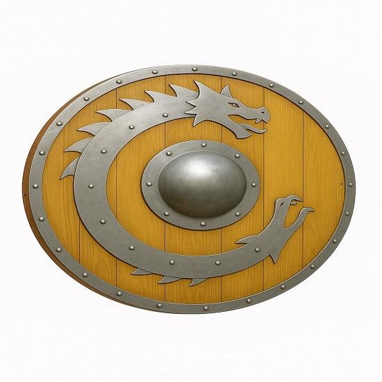 

60.96 cm Handmade Viking Shield Round Medieval Norse Shield for LARP, Cosplay Wall Decor Prop Viking Costume Accessory