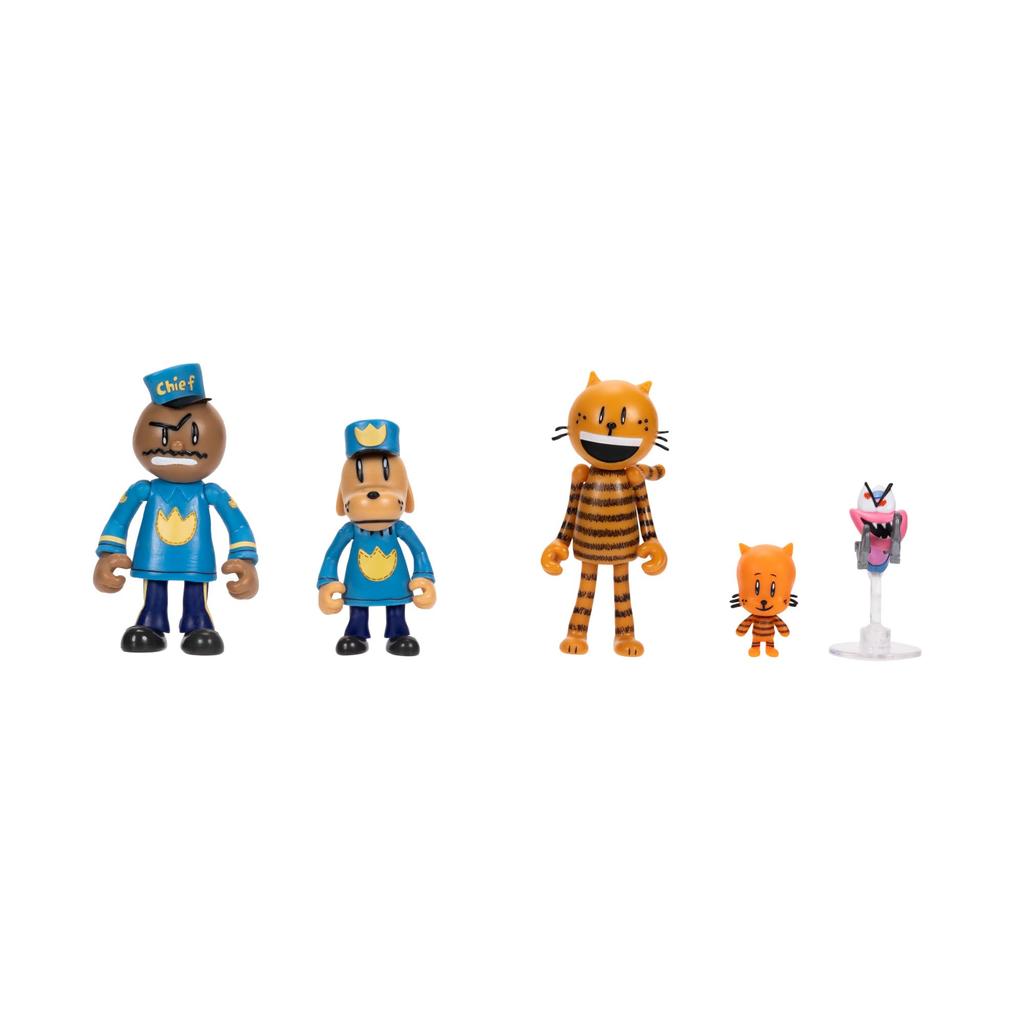 Dog Man Movie Action Figure Multi-Pack Set with 2.5-Inch Scale Figures - Dog Man Movie Toys Inspired by Lil' Petty, The Chief, and Flippy!