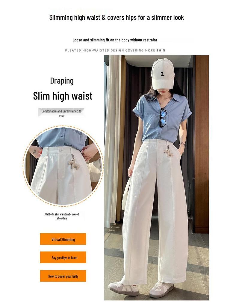 Women's High-Waisted Slimming Cropped Wide-Leg Trousers for Spring 2026 - Pear Shape Fit