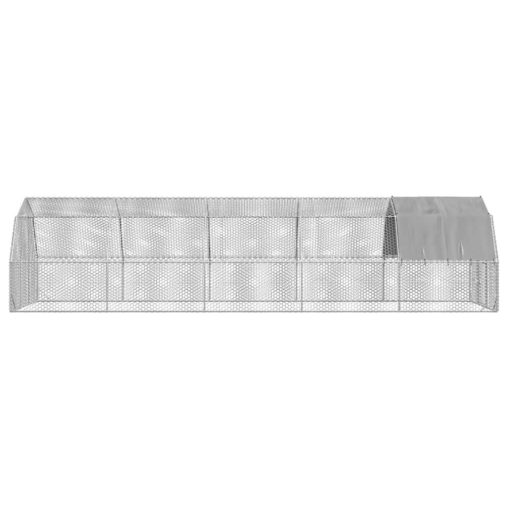Vidaxl Kurnik Z Dachem 2,5X10X2,25 M Stal Ocynkowana