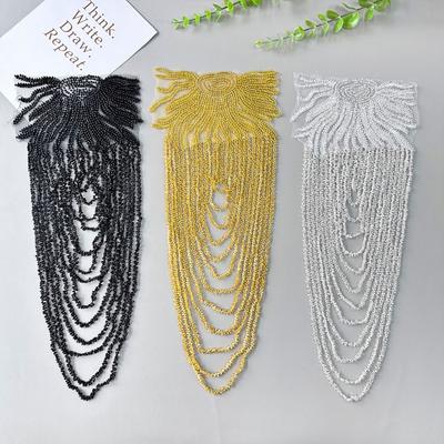 European And American Retro Solid Color Sequined Beads Fringed Shoulder Clothing Accessories Gorgeous Accessories Dress Decorative Accessories