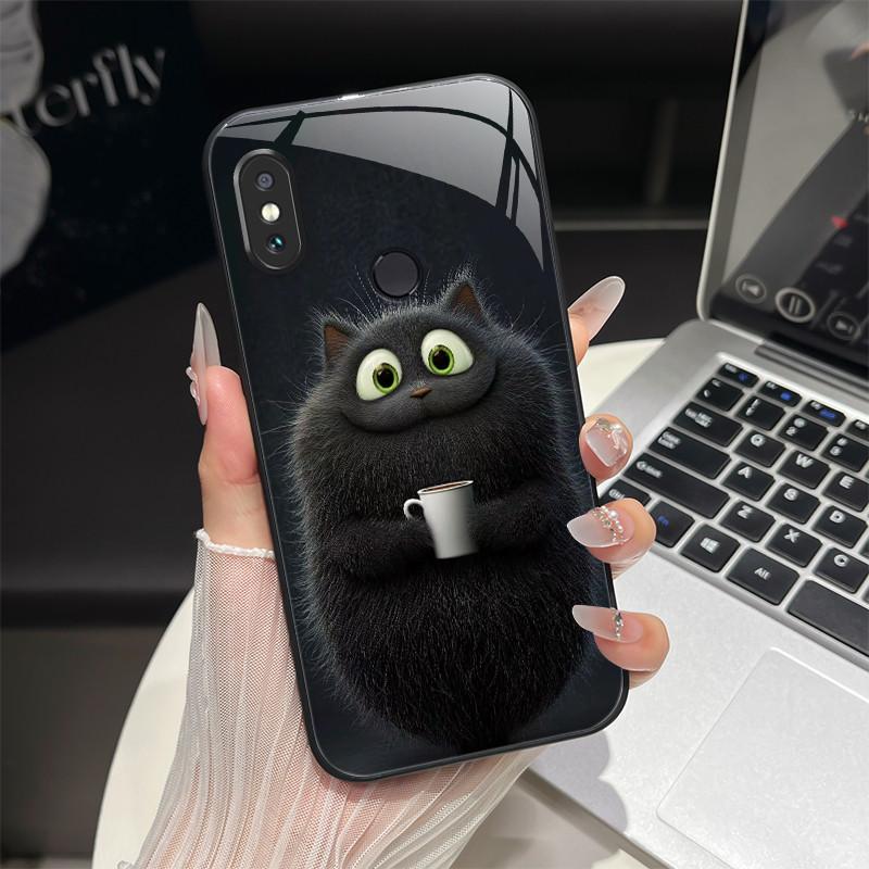 For Redmi Note 5/Note 6 Phone Case Trendy Design Tempered Glass Bumper For Xiaomi Redmi Note 5 6 Pro Full Protection Back Covers Note 5 (Note 5 Pro)