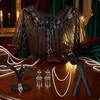 5 Pieces Great West Egg Shawl | 1920s Costume Set with Gloves, Sparkling, for