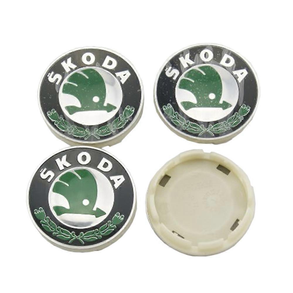 4 pz/lotto 56 mm Coprimozzo Ruota Centrale Classico Logo Freccia Verde Copertura Distintivo 4 Clip Per Skoda Octavia Superb Rapid Kodiaq Karoq