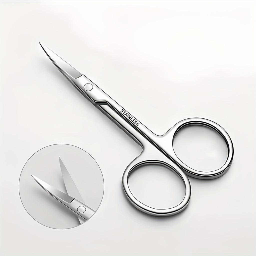 Stainless Steel Round-Head Nose, Eyebrow, Eyelash, and Makeup Scissors