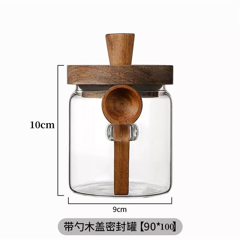 Coffee Bean Storage Jar Borosilicate Glass Airtight Canister Kitchen Storage Bottles Jar Sealed Food Container Cereal Dispenser