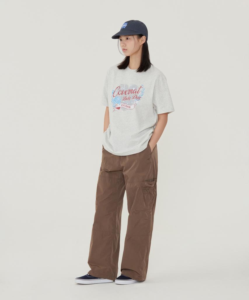 COVERNAT WOMAN Oversized Vintage Graphic T-Shirt Navy