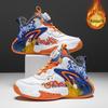 Boys' 2025 Winter Sneakers: Anti-Slip, Wear-Resistant Basketball Shoes with Warm Fleece Lining for Big Kids