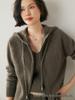2024 Autumn-Winter Women's Cashmere Hooded Cardigan Knitwear Top