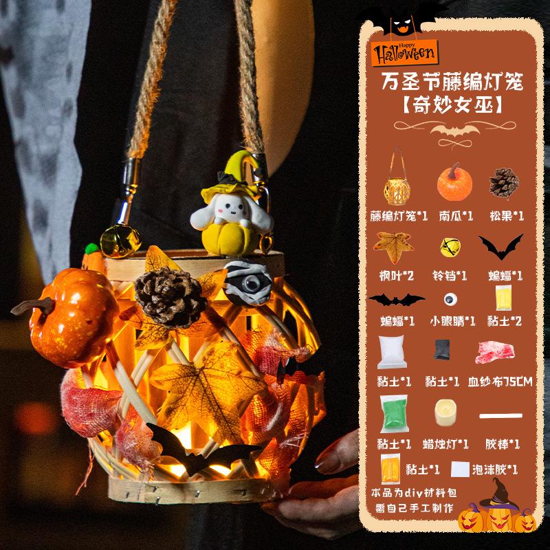Wooden American Style Halloween Pumpkin Lantern Decoration Children's DIY Craft Kit for Kindergarten Classroom Use