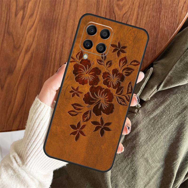 Beach Hawaiian Faux Koa Wood Case For Samsung Galaxy M14 M34 M54 M12 M32 M52 M15 M11 M13 M06 M16 M36 M56 M31 M53 M35 M55