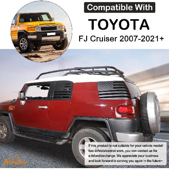 Aunginsy Rear Seat Side Window American Flag Window Decal Sticker Compatible with Toyota FJ Cruiser 2007-2024 Car Tailgate Side Window Sticker Decal