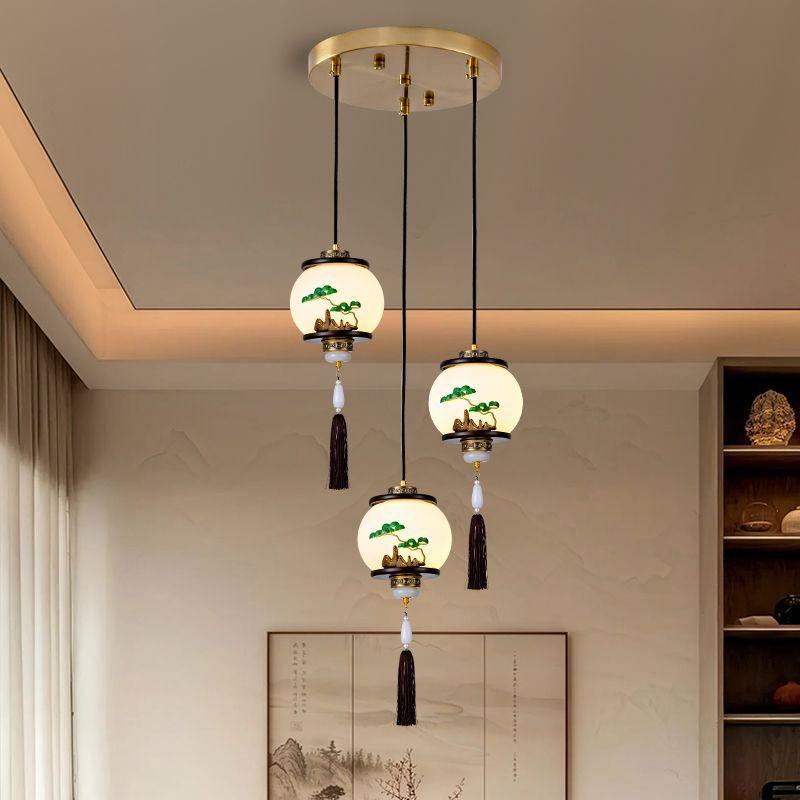 New Chinese-style entrance hall, corridor, small chandelier, Chinese-style dining room,bedroom,bedside lamp,staircase chandelier
