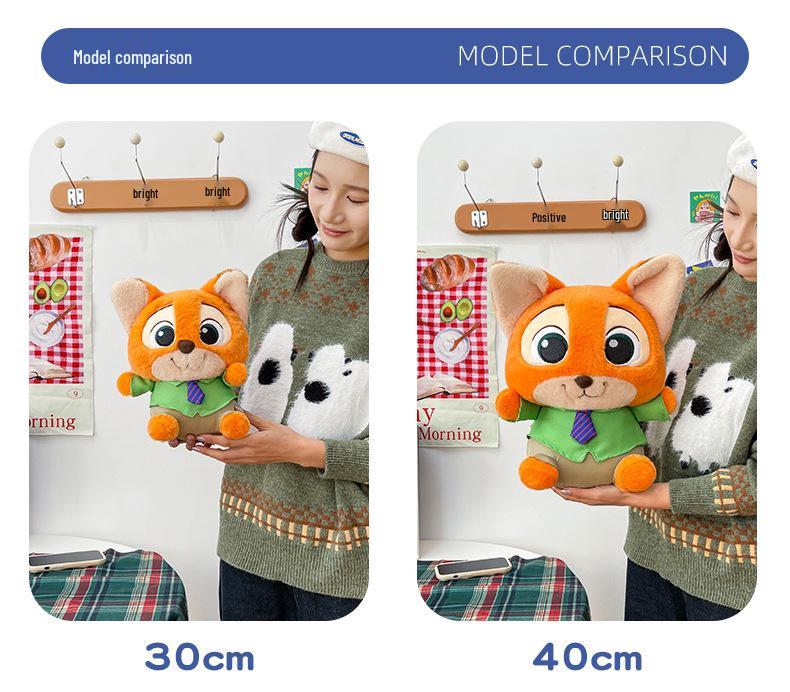 Zootopia Judy and Nick Plush Toy Set - Chubby Fox and Leopard Police Officer Dolls