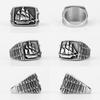 Smooth Sailing Good Luck Safe Stainless Steel Mens Rings Punk Hip Hop for Male Boyfriend Biker Jewelry Creativity Gift Wholesale