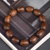 Agarwood Beaded Mala Bracelet Natural Handcrafted Smooth Wooden Wristband Adjustable Unisex Jewelry for Men Women Prayer Gifting