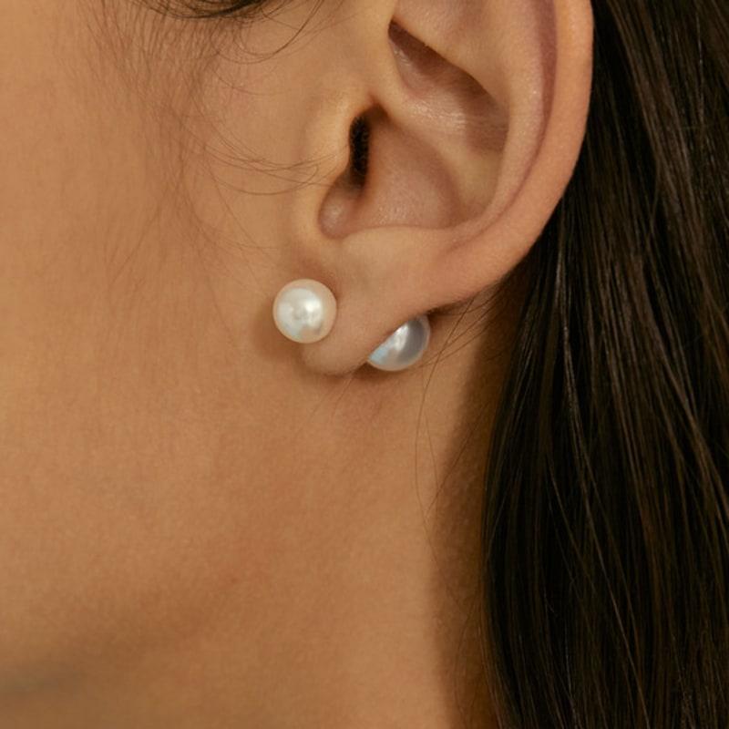 LUNNE 14k Reversible 8mm Pearl Earrings (14k Gold) #LFE15