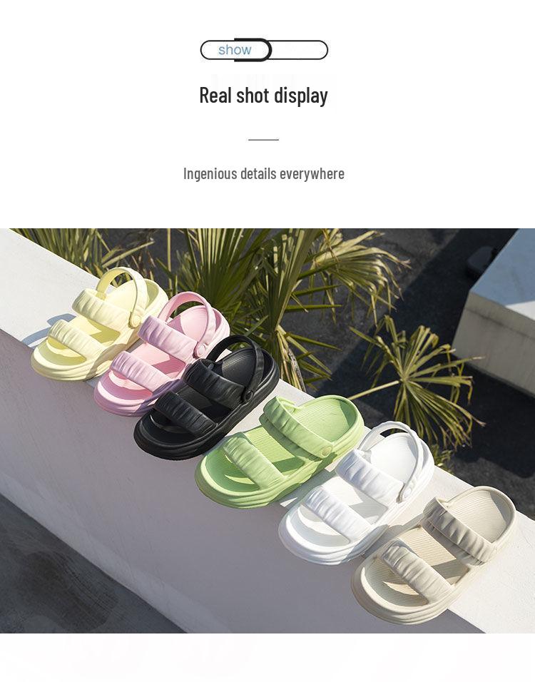 Dámské univerzální luxusní plážové pantofle vysoké hodnoty – Trendy, protiskluzové, pro venkovní nošení, design celebrit ve dvojím stylu