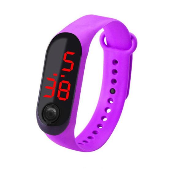 Adjustable Strap Button Control LED Display Electronic Digital Watch Bracelet