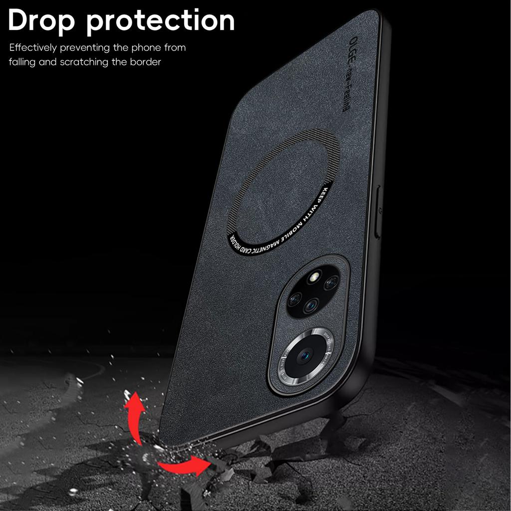 Magnetische Retro Leder Weiche Hülle Für Honor 50 Honor50 Kabelloses Laden Handyhülle Abdeckung