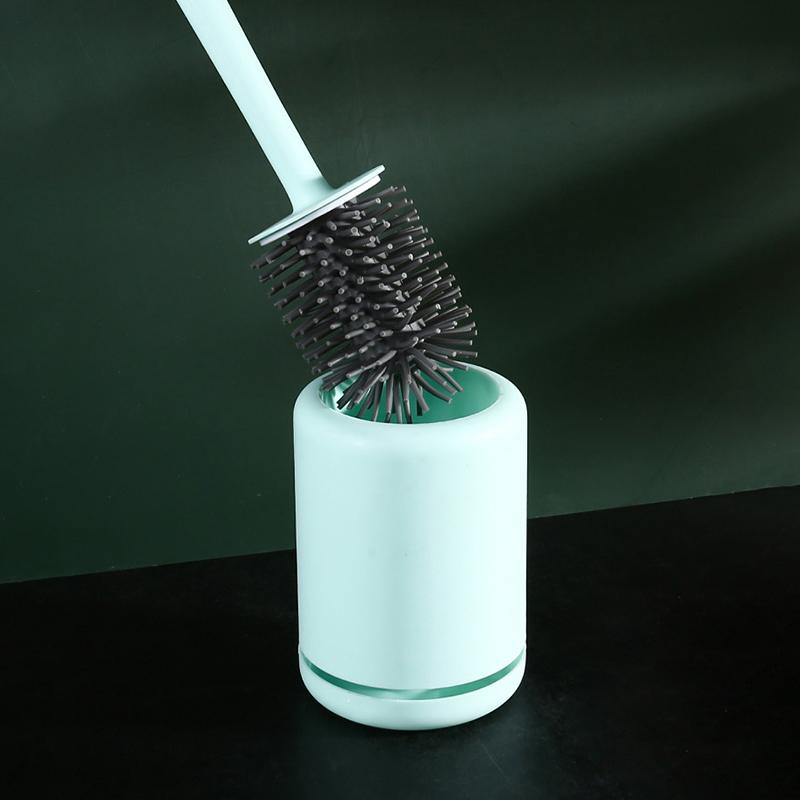 Silicone Toilet Brush Wall Mounted Breathable Holder Soft Bristle Odor Free Bathroom Toilet Cleaning Supply