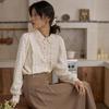 Women's European Style Fleece-Lined Ruffled Lace Shirt for Autumn/Winter