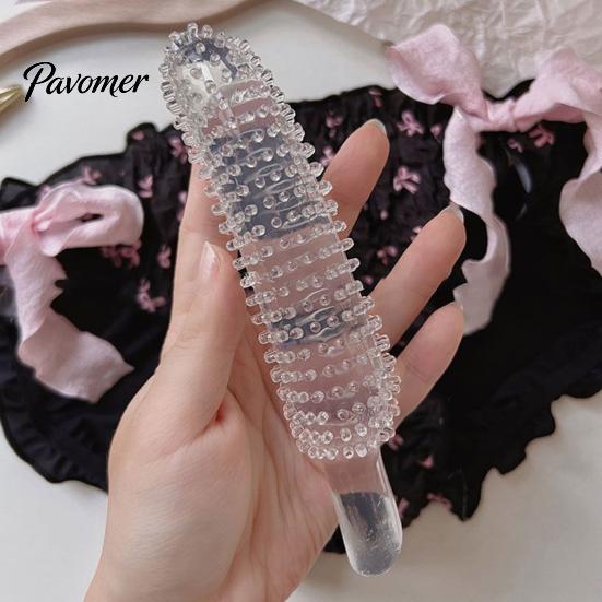 Durable One Piece Molded Toy Large Clear Silicone Dildo, Realistic Sex for Men Sensory Grain Texture Stroker Women, BDSM Beginner Training Tool, Adult