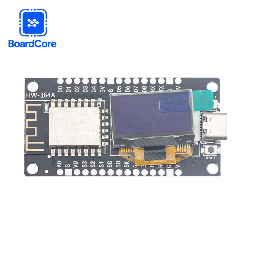 NodeMCU ESP8266 WiFi Display Development Board with 0.96 Inch OLED Display CH340G ESP-12F WiFi Module TYPE-C USB for Arduino