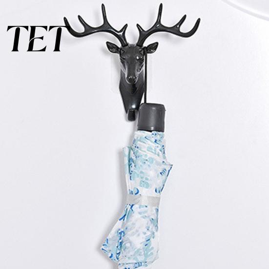 Bathroom Towel Holders Deer Head Wall Hook, Adhesive Antler Decorative Hanger, Modern Stable Load Bearing Hooks Plastic Mount Organizer for